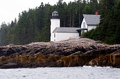 Narraguagus Lighthouse Overlooks Rocky Island Shore